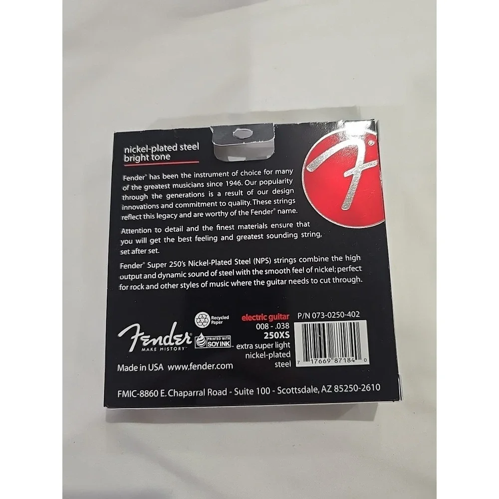Fender Super Light‎ 250XS Electric Guitar Strings, Nickel Plated Steel
